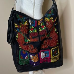 Sirens & Starlight Black Leather Medicine Men Warrior Huipil Bag Never Carried